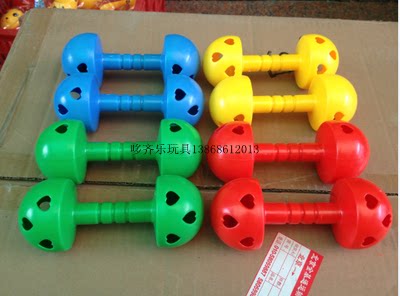 (New Goods) Kindergarten Morning Playground Equipment Fitness Sound Mushroom Gymnastics Dumbbells Plastic Dumbbells Dance Dumbbells