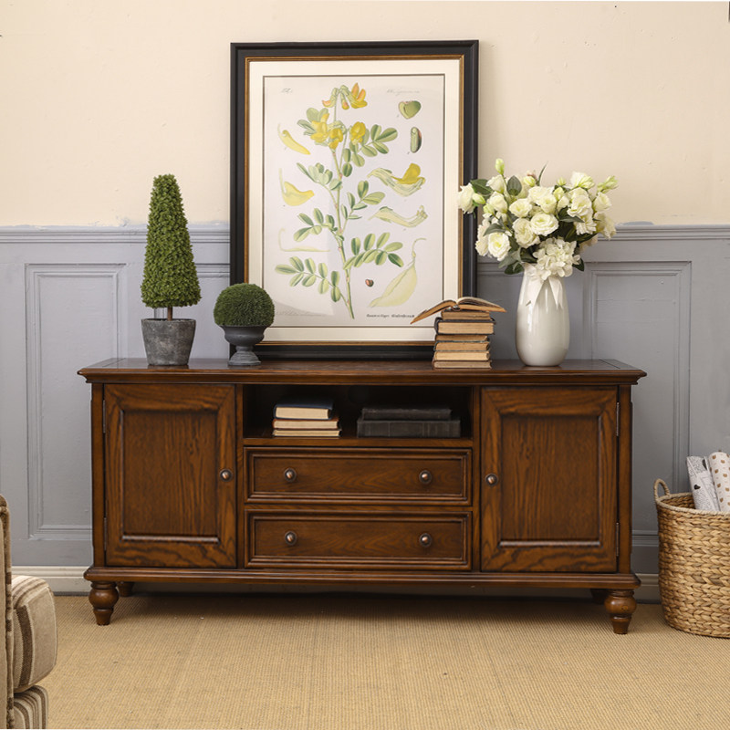 American TV Cabinet Bedroom Ash Wood TV Cabinet Modern Simple High Style Master Bedroom Solid Wood Living Room Storage Cabinet