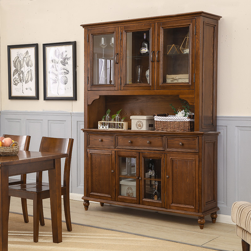 American dining cabinet solid wood living room kitchen do old side cabinet ash wood dining cabinet storage cabinet dining room wine cabinet