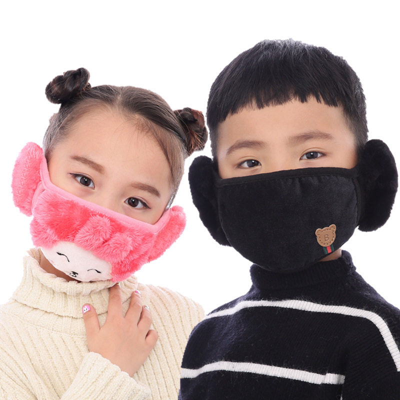 Northeast Harbin Snow Town tourism equipment children boys and girls mouth earmuffs winter two-in-one thickened warm and cold protection