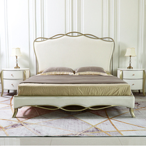 French ribbon bed small red book with light luxury simple solid wood bed atmospheric princess bed 1 8M master bedroom double bed