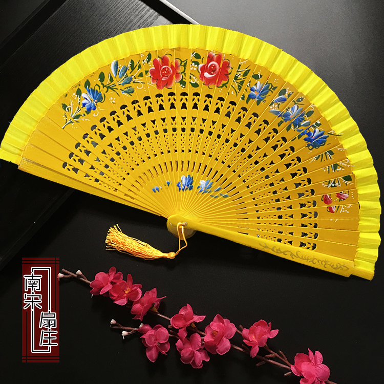 Clear in pure color pure white rose pink fan Spanish order solid wood flurries hand painted frammingho dance fan