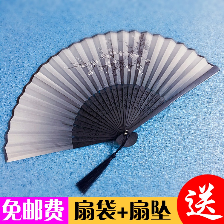Cute Japanese cartoon children mini-canvas folding fan in summer student male and female portable folding small fan