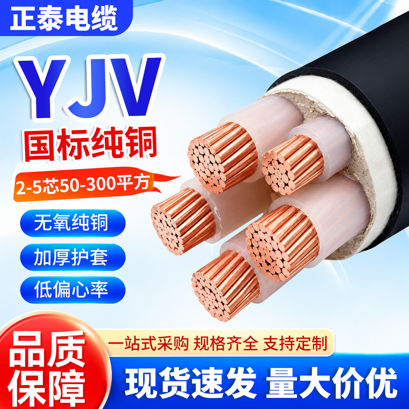 National Standard Yjv Copper Core Cable 3+2 4 5 Core 50 70 95 120 150 185 240 Square Three-Phase Four-Wire National Standard Yjv Copper Core Cable 3+2 4 5 Core 50 70 95 120 150 185 240 Square Three-Phase Four-Wire