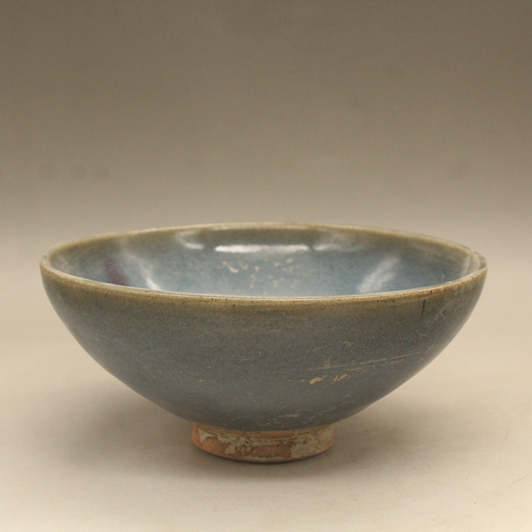 中国古玩／吉州窑／碗口19 cm 宋钧窑窑变大号斗笠碗（口17.5厘米） 古玩瓷器仿古瓷器摆件收藏