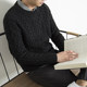 Round neck twist thick wool sweater men's thick winter trendy loose lazy style sweater men's knitted sweater jacket