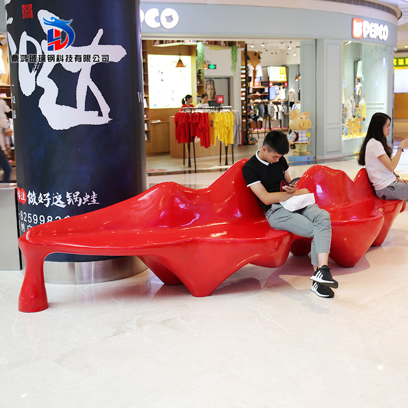 Mall Fiberglass Beauty Chen Profiled Seats Modern Creative Seahorse Styling Bench Outdoor Public Waiting Rest Chair