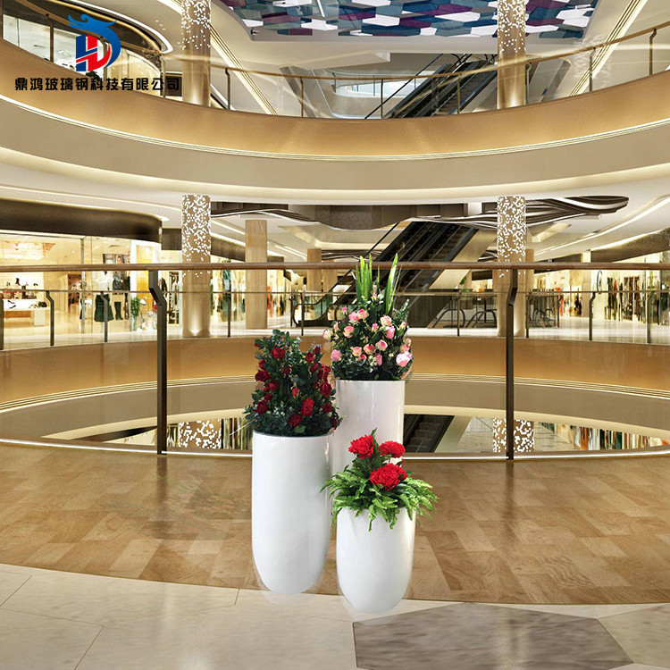 Glass Fiber Oval Floating Flower Pot Combined Cylinder Flower Banker Hotel Meichen Decorated Decorated with Large Vase