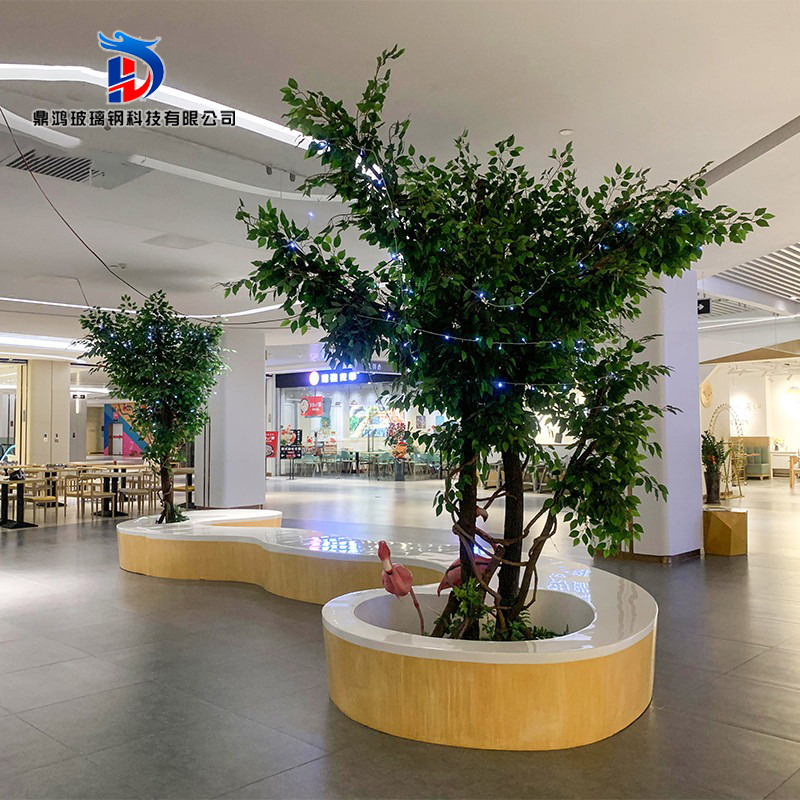 Large Mall Creative Beauty Chen Fiberglass Casual Seat Flowerpots Combined Outdoor Hotel Lounge With Waiting Chair