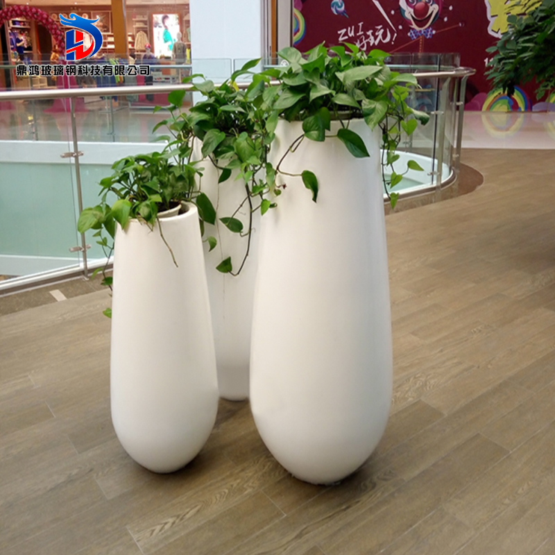 Real Estate Opening Hotel Living Room Prototype Board Room Vase Glass Fiber Modern Flower Pot Floor Florist Garden Decoration