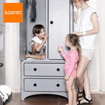 soerer childrens room storage solid wood wardrobe drawer cabinet creative Nordic bedroom white underwear floor-standing cupboard