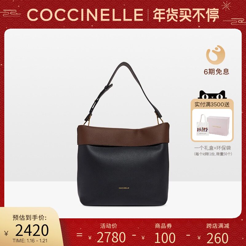 COCCINELLE 25 Series Versatile Fashion Medium Tote Bag Shoulder Tote Bag