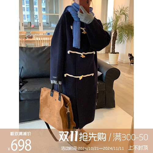 Taobao Helloee Family Double -Sided Cashmere Horn Furry Woolen Coat Корейское двойное шерстяное пальто