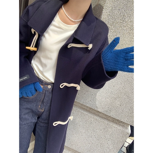 Taobao Helloee Family Double -Sided Cashmere Horn Furry Woolen Coat Корейское двойное шерстяное пальто