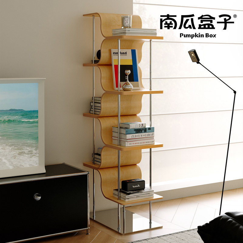 Medieval-Style Storage Rack for Home Living Room Wall-Mounted Display Rack Bauhaus Designer Narrow-Edge Stainless Steel Solid Wood Bookshelf Medieval-Style Storage Rack for Home Living Room Wall-Mounted Display Rack Bauhaus Designer Narrow-Edge Stainless Steel Solid Wood Bookshelf