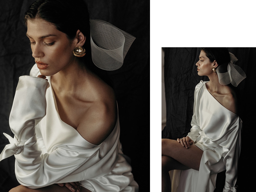 New White Wedding Wedding Drilled Shoulder Morning Robe Short Design Feelings Two satin minimalist split outdoor travel dresses New White Wedding Wedding Drilled Shoulder Morning Robe Short Design Feelings Two satin minimalist split outdoor travel dresses