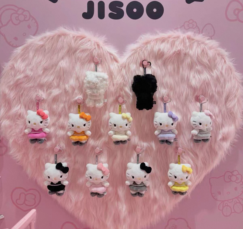 Domestic In-Stock Korean Genuine Fast-Selling Jisoo and Zhixiu Collaboration Hello Kitty Plush Keychain Blind Box