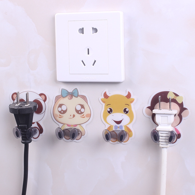 Power Cord Plug Hooks No Mark Cute Slime Hook Kitchen Free to punch powerful nail-free wall socket wall-mounted bracket