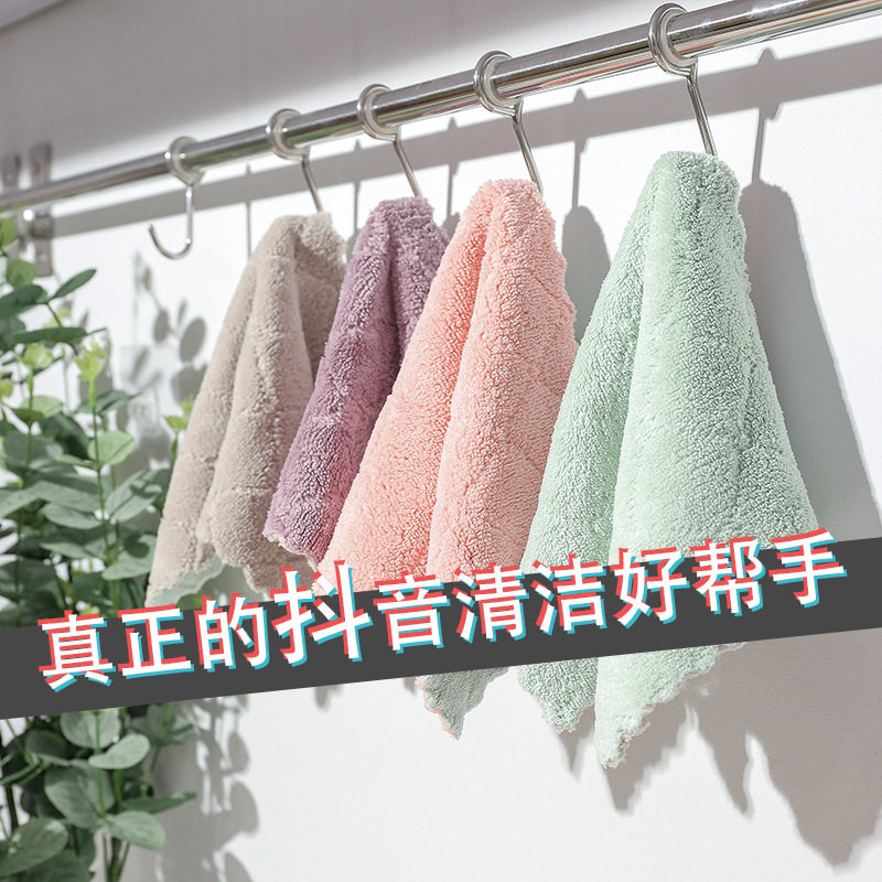 Household lazy rag thickened non-oil kitchen housework cleaning towel Absorbent towel does not lose hair Cleaning table washing cloth