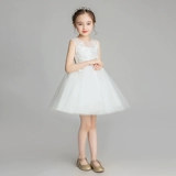 Наряд маленькой принцессы, платье девочки цветочницы, вечернее платье, детский наряд для музыкальных выступлений, подарок на день рождения, из фатина, белая одежда