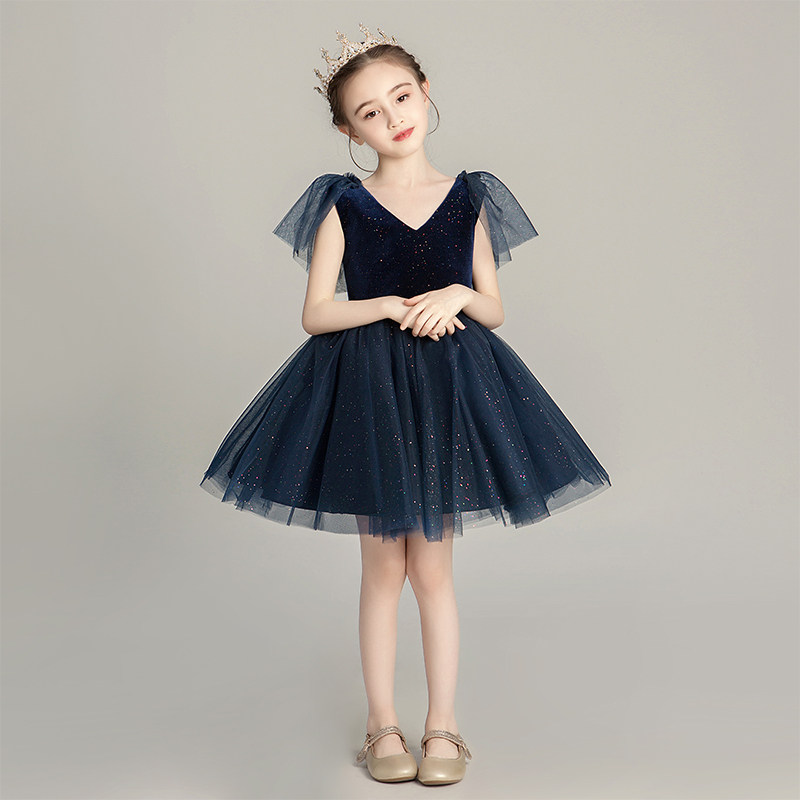 Children's wedding dress show evening dress girl's foreign-like Princess dress puffy gauze girl girl host costume summer