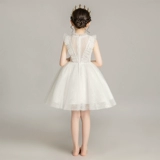 Белое платье девочки цветочницы, наряд маленькой принцессы, летний наряд для музыкальных выступлений, подарок на день рождения