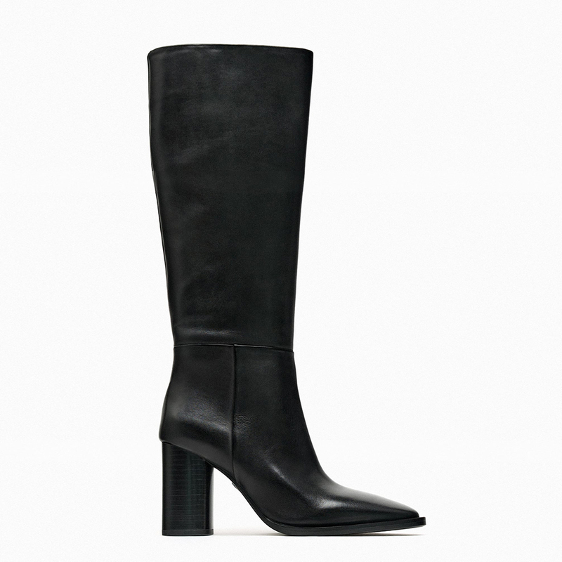 2026 Autumn and Winter British Retro Style Boots, Versatile Over-The-Knee Pointed Toe Long Boots, High-Heeled Thick-Heeled Long Boots for Women, Black