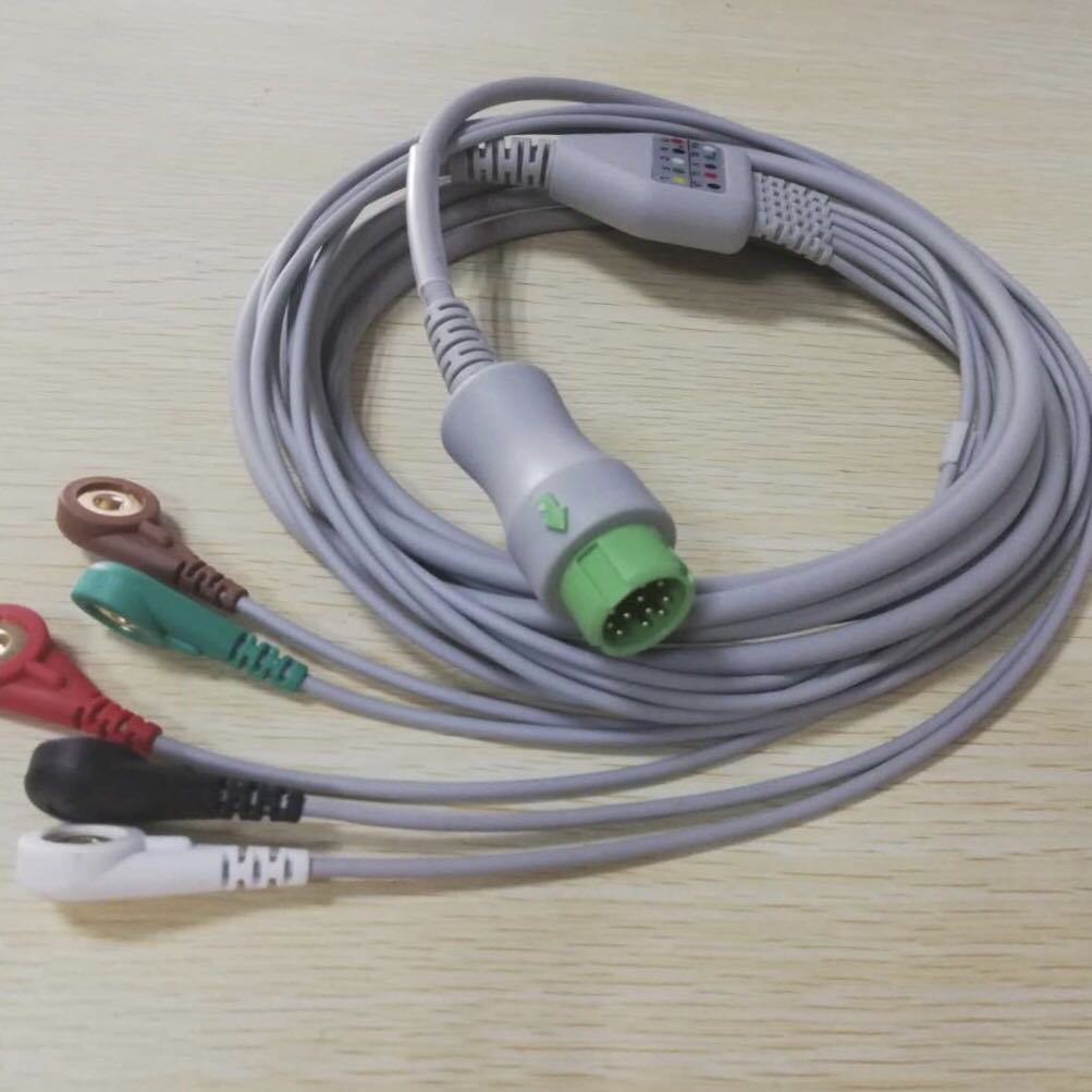 Mindray T5 T8 IPM10 9800 IMEC UMEC10 monitor ECG lead line one five lead buckle