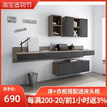 Desk bookshelf combination Nordic simple modern small apartment computer desk Study Desktop desk bookcase combination