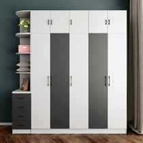 Nordic wardrobe simple modern economy bedroom 2345 door cabinet assembly small apartment overall combination large wardrobe