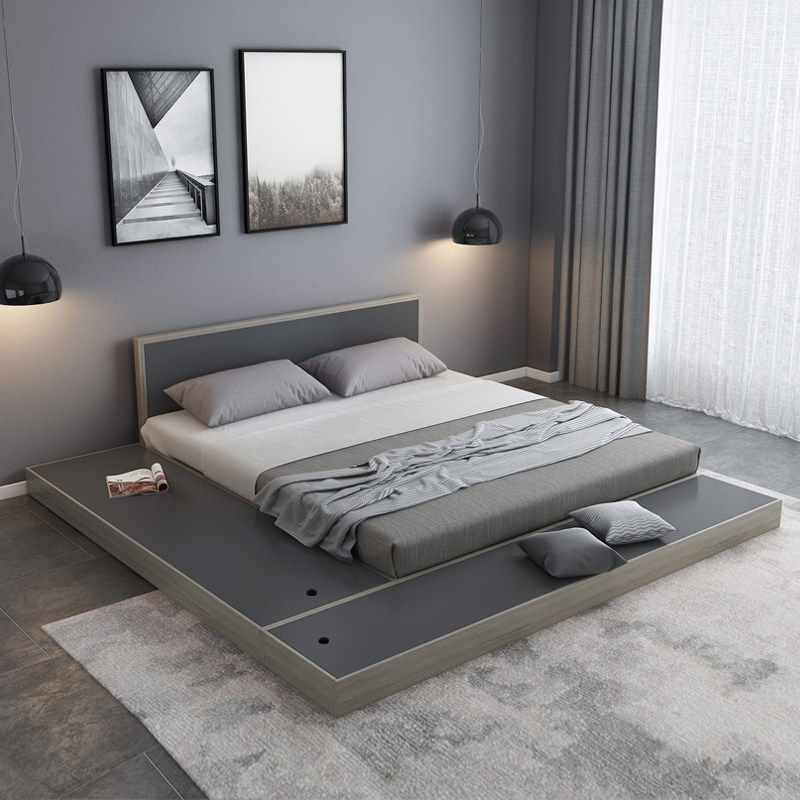 Nordic Day Style style tatami bed main sleeper 1 8 m plate assembled double bed ground floor 1 5m children short bed