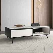 Italian minimalist rock board coffee table TV cabinet combination set Nordic small apartment living room furniture simple modern coffee table