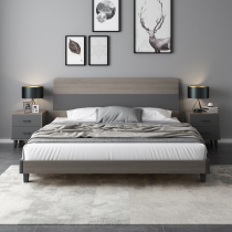 Nordic modern minimalist solid wood bed 1 8 m double bed master bedroom 1 5m net red bed bedroom rental room plate bed