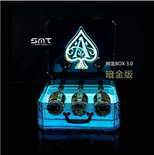 spades a champagne wine box bar new luminous utensils dragon set LED out of the wine box abyss spades a wine box