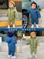 Peanut baby baby quần áo xuống áo khoác 2019 cho bé mùa đông mới cộng với nhung ấm thể thao hai mảnh - Phù hợp với trẻ em áo quần trẻ em