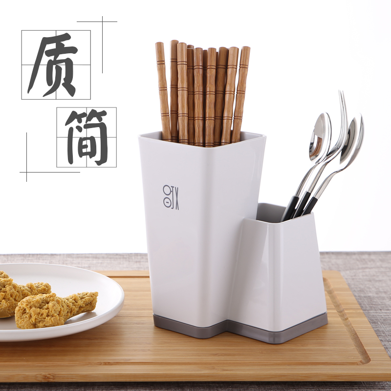 Kitchen household chopsticks cage Restaurant chopsticks High and low double chopsticks tube asphalt containing box spoon frame