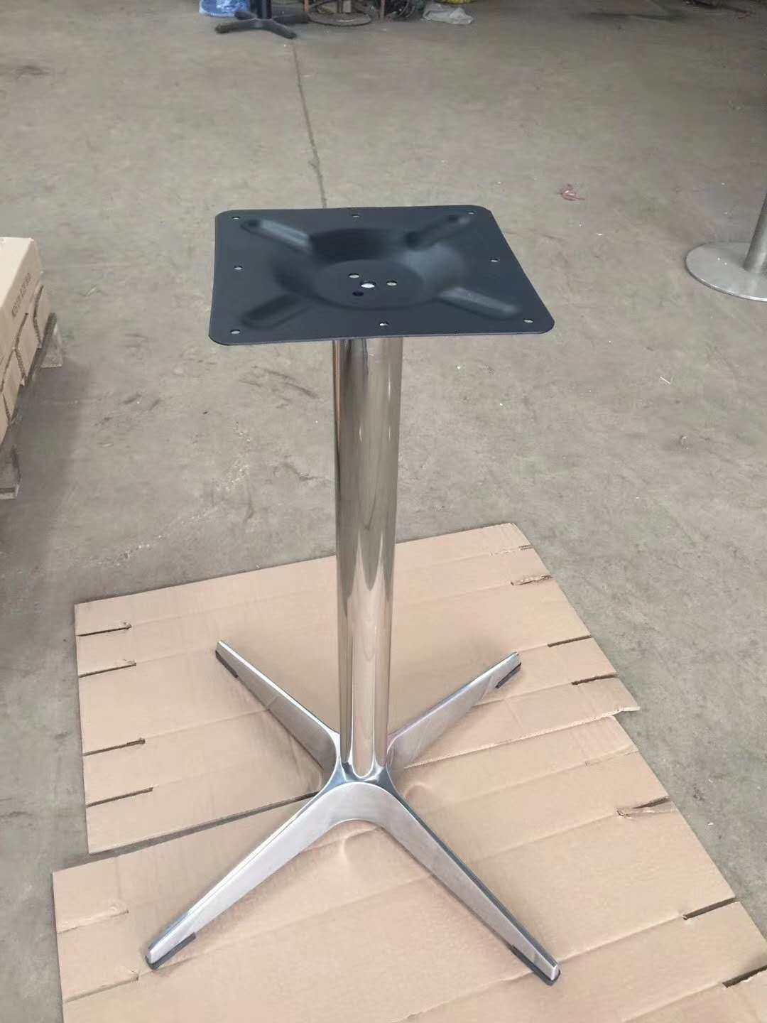 Cross foot aluminum table foot Aluminum table frame Stainless steel outdoor table foot Cafe coffee table foot Four-star foot display stand