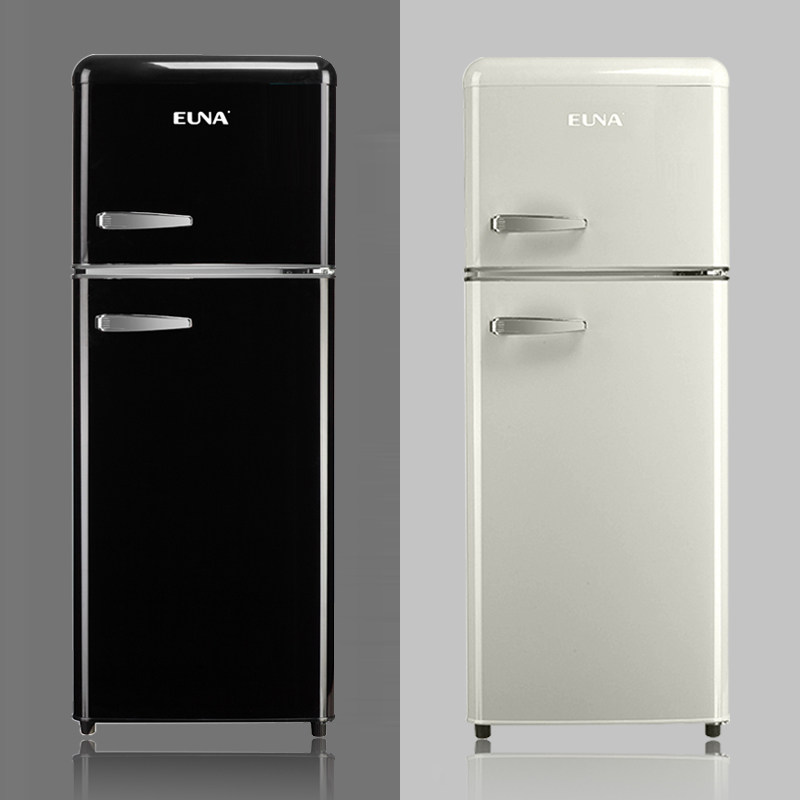 Small office dormitory color white red black Uno double door cute fashion household ultra-thin nostalgic retro refrigerator