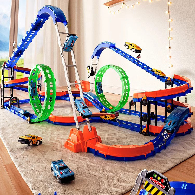 German Rail Car Toy Children's Electric Roller Coaster Train Boys and Girls Educational Assembly Birthday Children's Day Gift