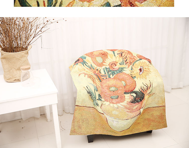 Tấm thảm trang trí treo tường trang trí sơn lưới phòng đỏ vải nền in treo tên phòng khách vải tường hoa hướng dương thảm treo tường hình cô gái	