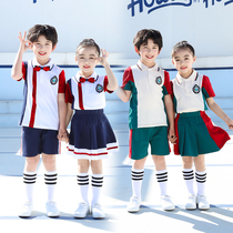 Kindergarten Garden Suit Summer Clothing Ingléen Feng Children Graduation Photos Class Clothing Suit Summer Short Sleeve Sports Elementary School Uniforms