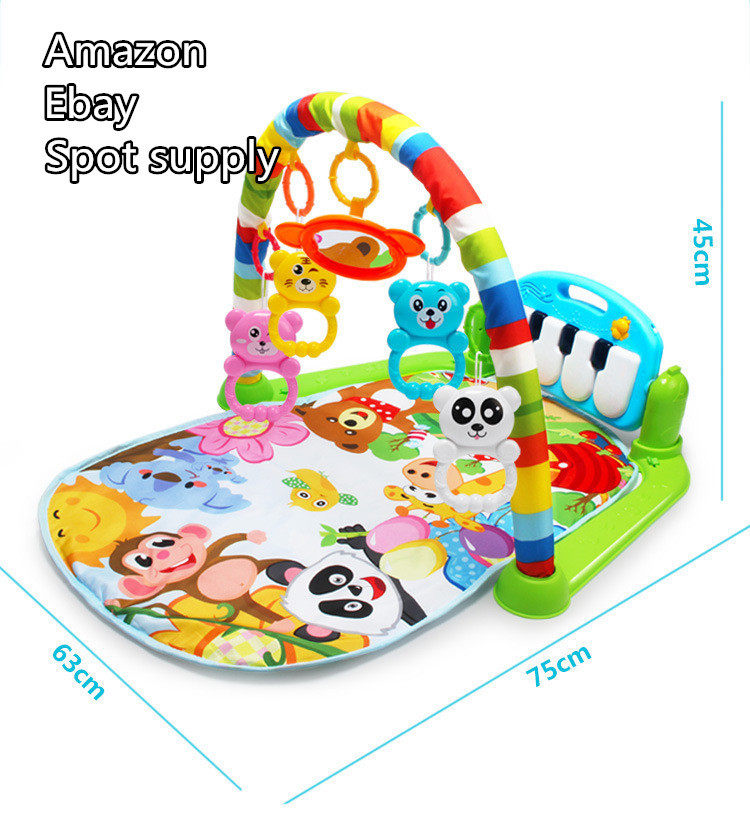 Baby Round Music Pedal Fitness Rack 0-12 Month Baby Crawling Mat Amazon Cross Border Toy