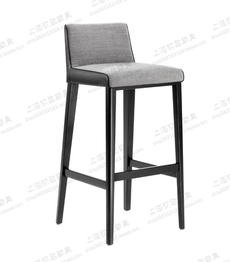 Nordic minimalist modern solid wood bar chair creative bar chair cafe KTV high chair front desk reception chair