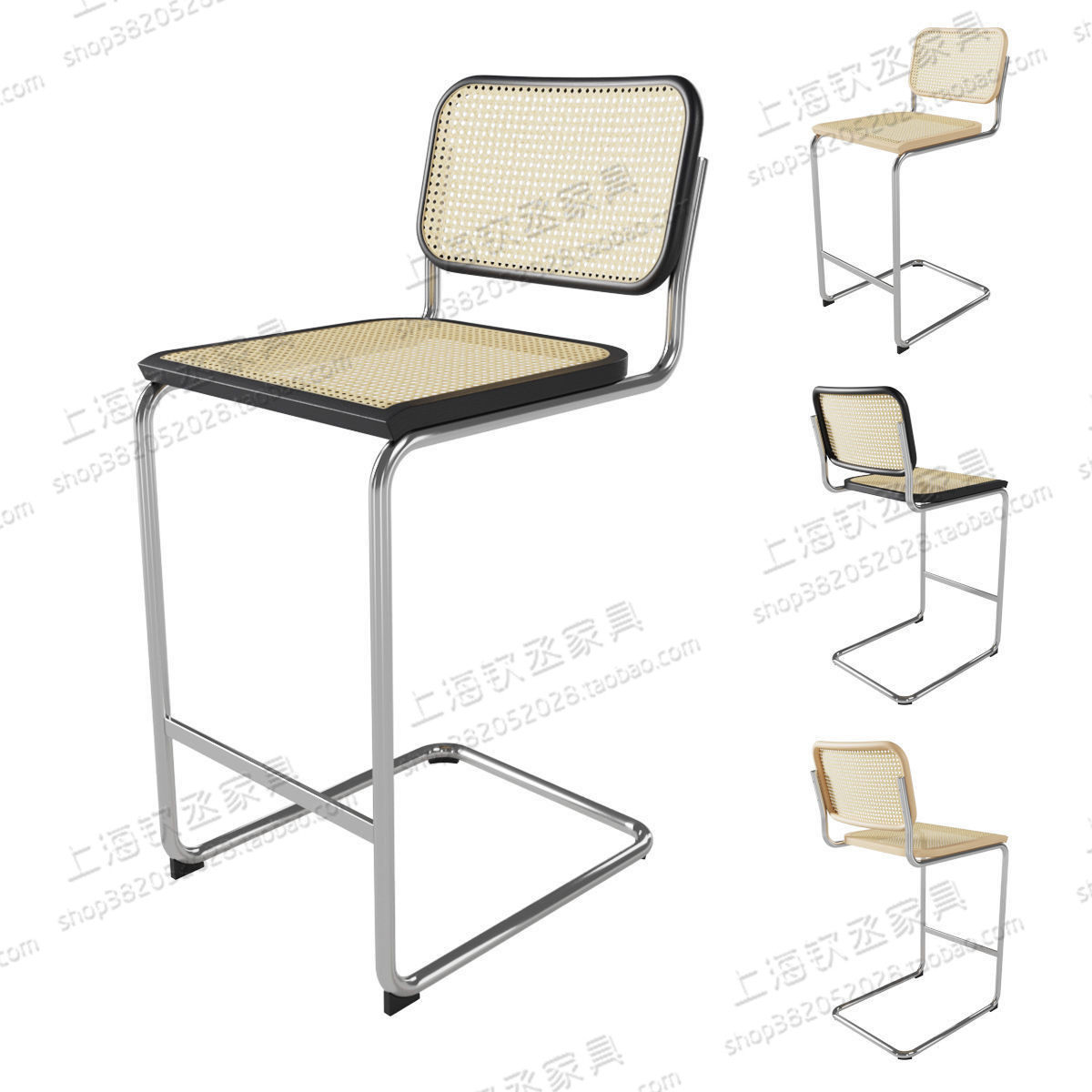 Modern Chinese stainless steel bar chair household backstage high bench light luxury designer bar chair
