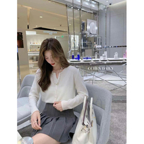 cchenchen_early autumn knitted cardigan thin top womens 2022 new V-neck loose sunscreen long-sleeved jacket