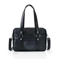 Черная сумка через плечо в виде сердечка, бретели