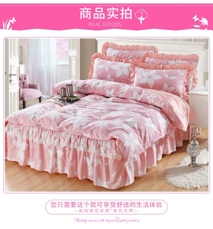 Cotton bed bed bed đơn mảnh ren giường đơn giản cotton bed bed ba mảnh bốn mảnh vườn giường giường - Váy Petti giường váy