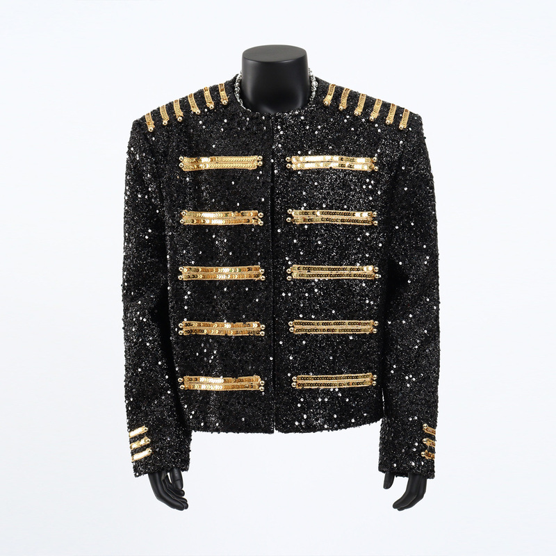 Starlit Sky High-End Sequin Chanel-Style Jacket for Men, Light Luxury, Heavy Craftsmanship, Oversized, Cool Performance Jacket