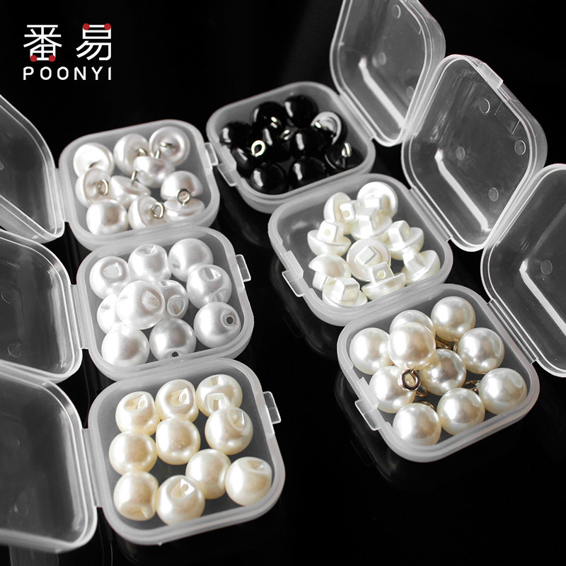 Pearl button shirt button women's clothes White sweater cardigan decorative round knitwear Wild large buttons