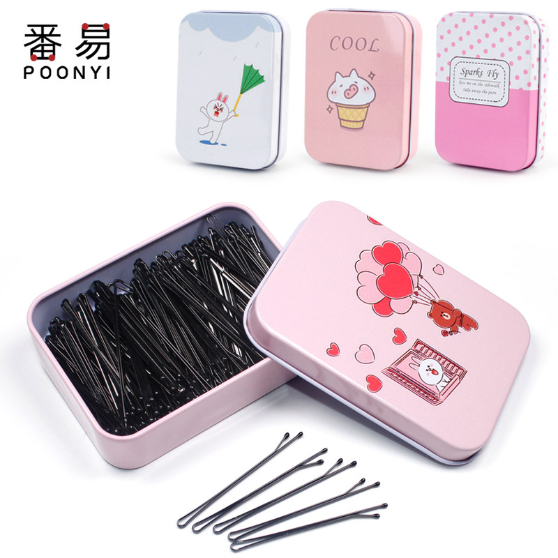 Black word clip Cracked Hair Clip Hair Clip Hairclip Steel Clip Pivot Hairpin Hairpin Hairpin Haircut Teen tray Fat fixing U-type clip